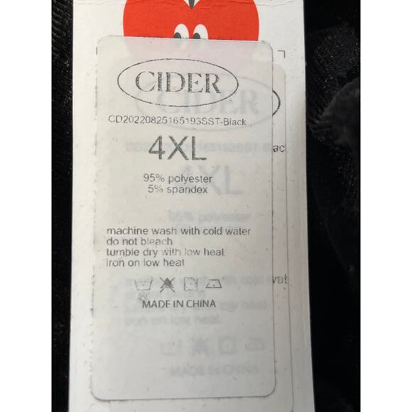 CIDER Womens 4XL Black Elastic Waist Flor Velvet Burn-Out Witchy/Whimsy Goth - Picture 7 of 8